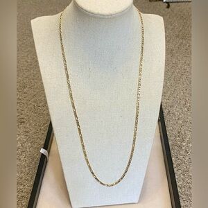 Sterling Silver Gold Wash Figaro Necklace